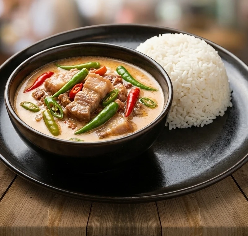 Bicol express at Mama Nors Kitchen, Filipino restaurant in Winnipeg's North End